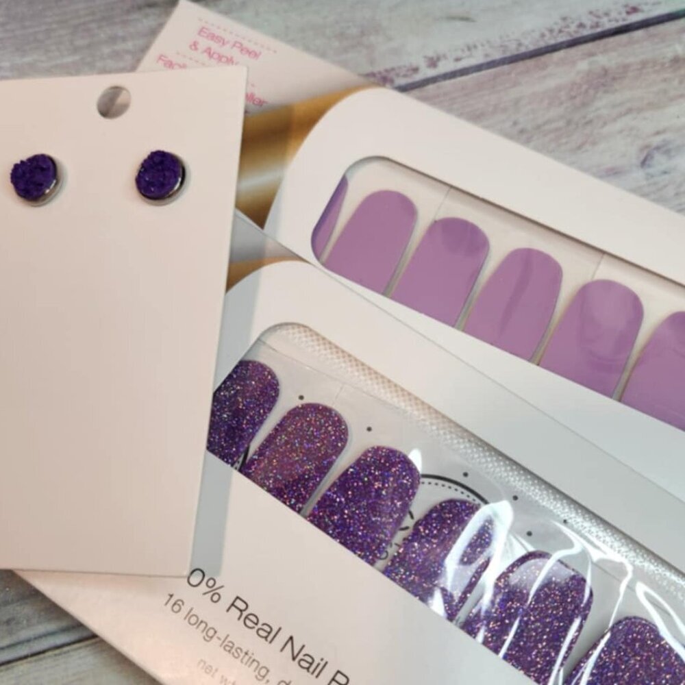 Color Street Press On Nail Design Purple Bundle